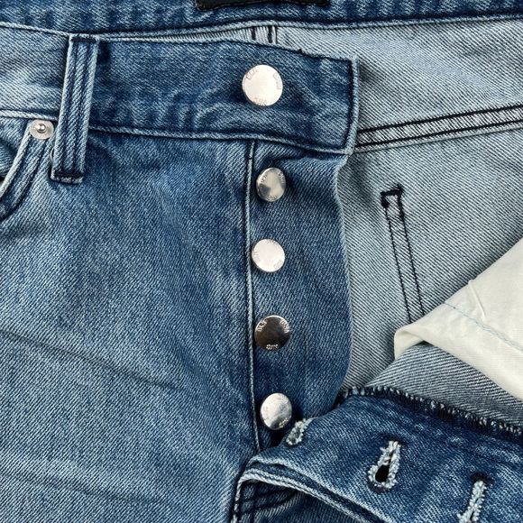 $250 BLK DNM Mens 33x32 Jeans 15 Slim Straight Dellwood Blue Mid Rise Denim - Picture 11 of 12